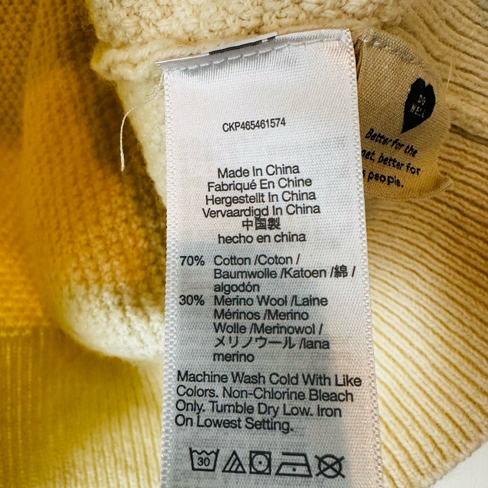 Madewell Womens Bobble Sleeve Sweater Pullover Ivory Cotton Merino Wool Medium - Picture 7 of 7